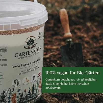 Bio-Dünger Gartenkorn im Kübel